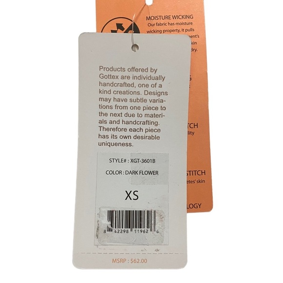 X by Gottex Criss Cross Strap Sports Bra Peach Skin Collection Floral Print XS - Picture 5 of 10